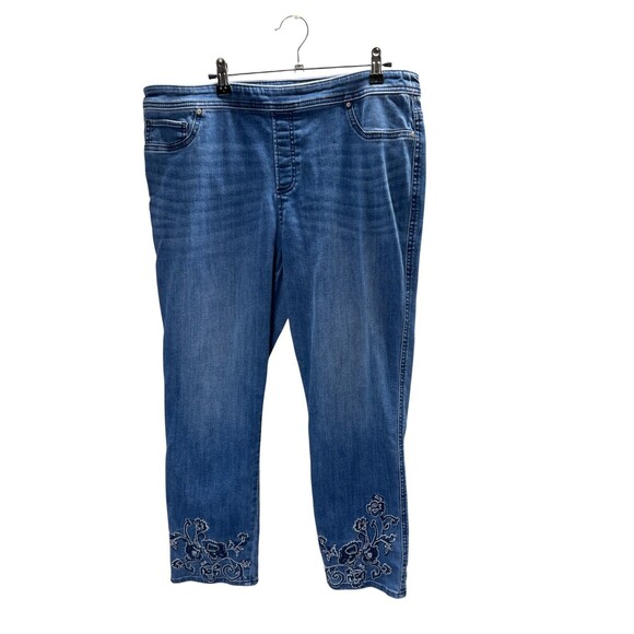 Chico's Jeggings Women's Size 2 Large Blue Perfect Stretch Girlfriend Slim Leg - Picture 1 of 7